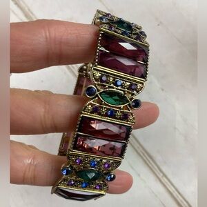 Vintage-Inspired Multicolor Gemstone Stretch Bracelet - Women Jewelry